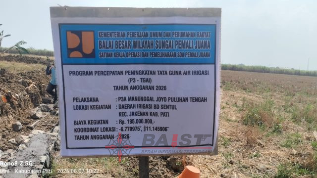 Proyek P3-TGAI Puluhan Tengah Jakenan Disorot, Pasangan Batu Diduga Dikerjakan Tanpa Penggalian