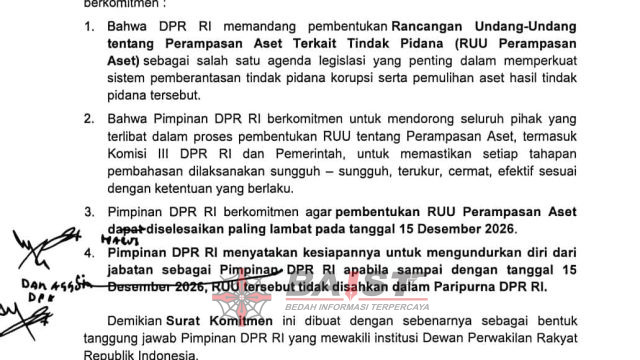 Pimpinan DPR Siap Mundur Jika RUU Perampasan Aset Gagal Disahkan 15 Desember